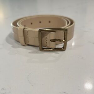 Anthropologie Cream Belt with Gold Accents